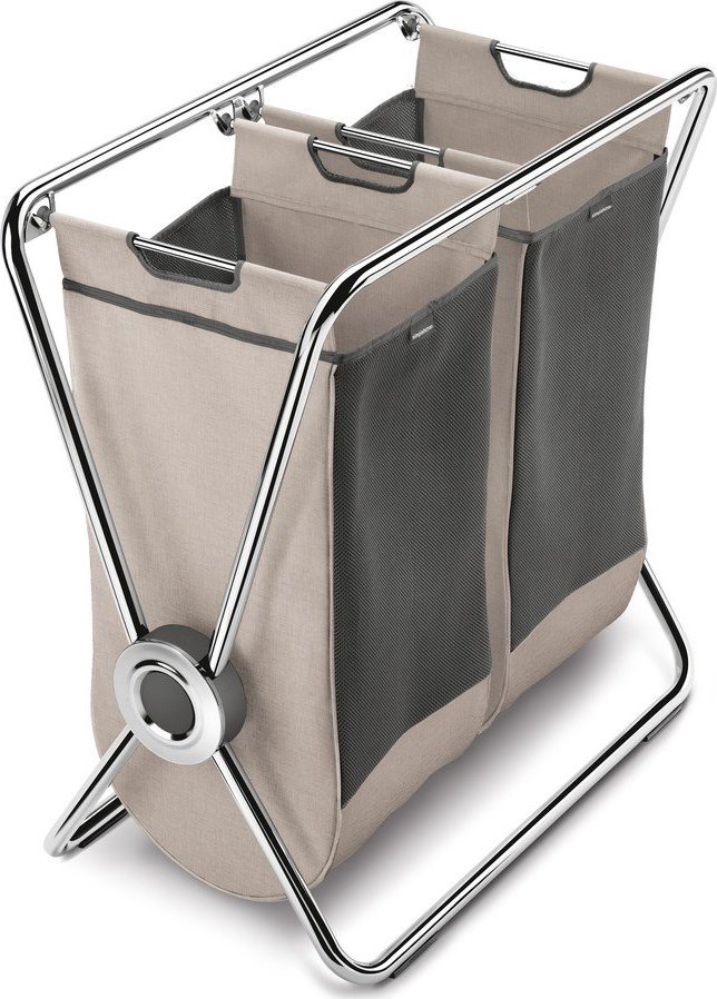 Světle hnědý skládací látkový koš na prádlo 200 l – simplehuman Simplehuman