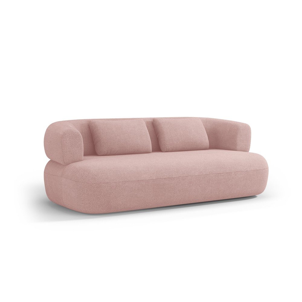 Světle růžová pohovka z textilie bouclé 178 cm Jenny – Micadoni Micadoni