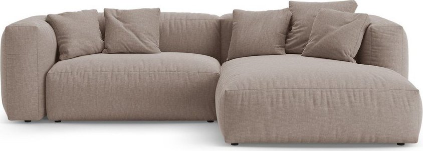 Světle růžová rozkládací modulární rohová pohovka (pravý roh/s lenoškou) Martina – Micadoni Micadoni