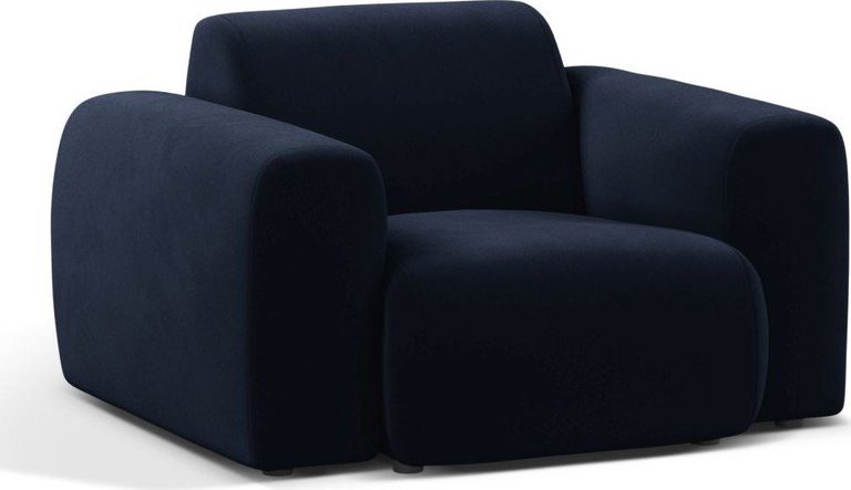 Tmavě modré sametové křeslo Molino – Micadoni Micadoni
