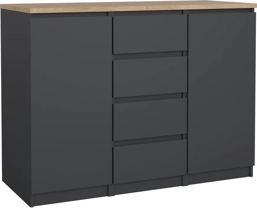 Tmavě šedá komoda 121x91x50 cm Naia – Tvilum Tvilum