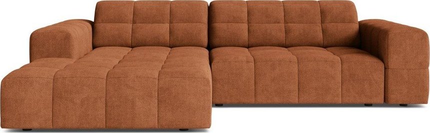 Žinylková rohová pohovka v terakotové barvě (levý roh/s lenoškou) Chicago – Cosmopolitan Design Cosmopolitan design