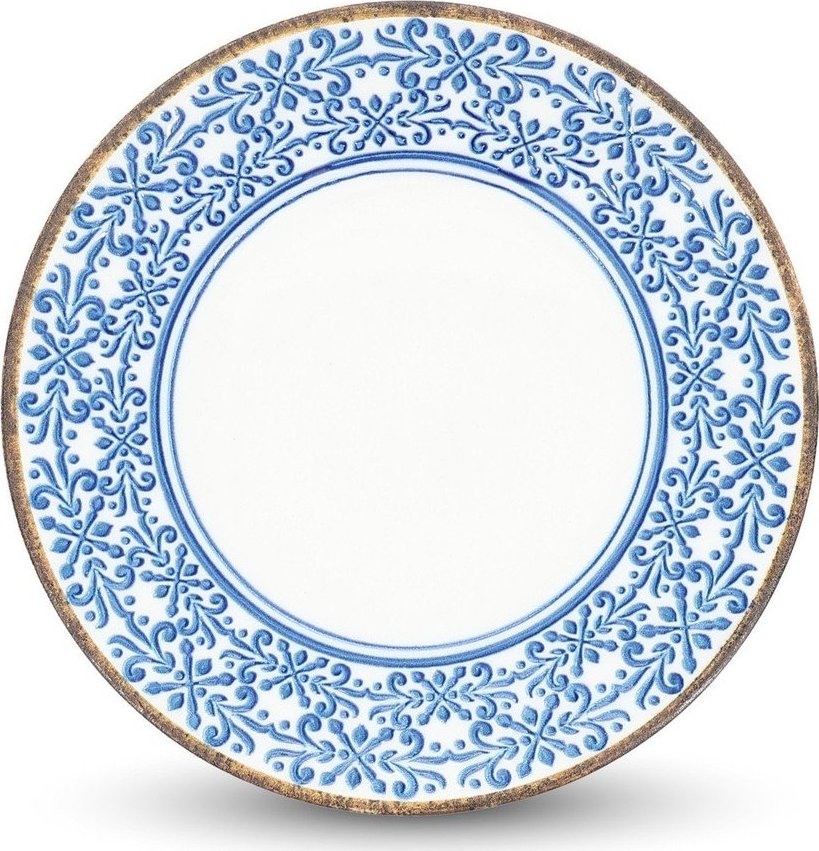 Bílý/modrý dezertní porcelánový talíř ø 21 cm Azul – BonBistro BonBistro