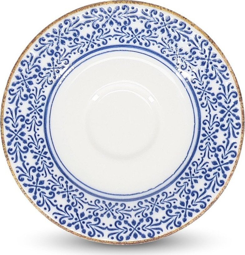 Bílý/modrý porcelánový podšálek ø 14 cm Azul – BonBistro BonBistro