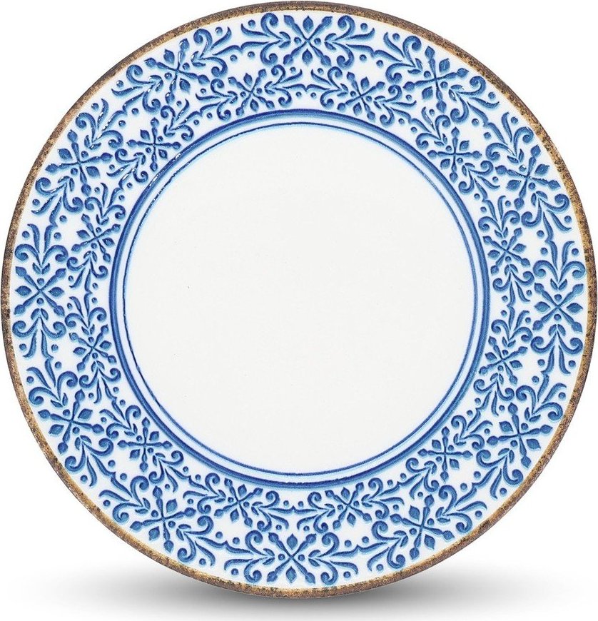Bílý/modrý porcelánový talíř ø 25 cm Azul – BonBistro BonBistro