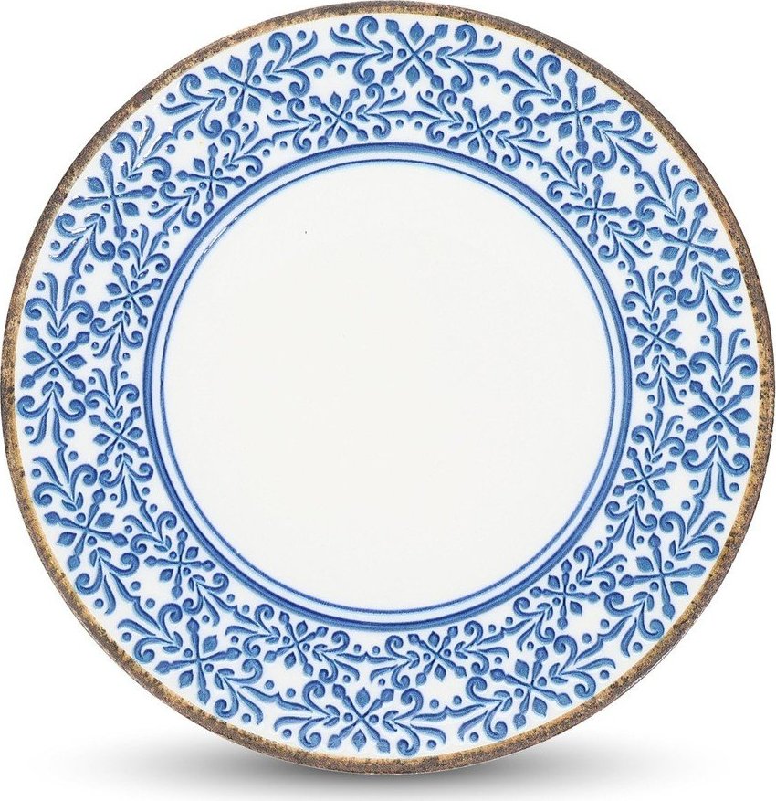 Bílý/modrý porcelánový talíř ø 27 cm Azul – BonBistro BonBistro