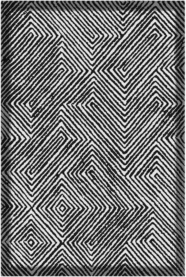 Černobílý pratelný běhoun 60x200 cm Tierra – Vitaus Vitaus