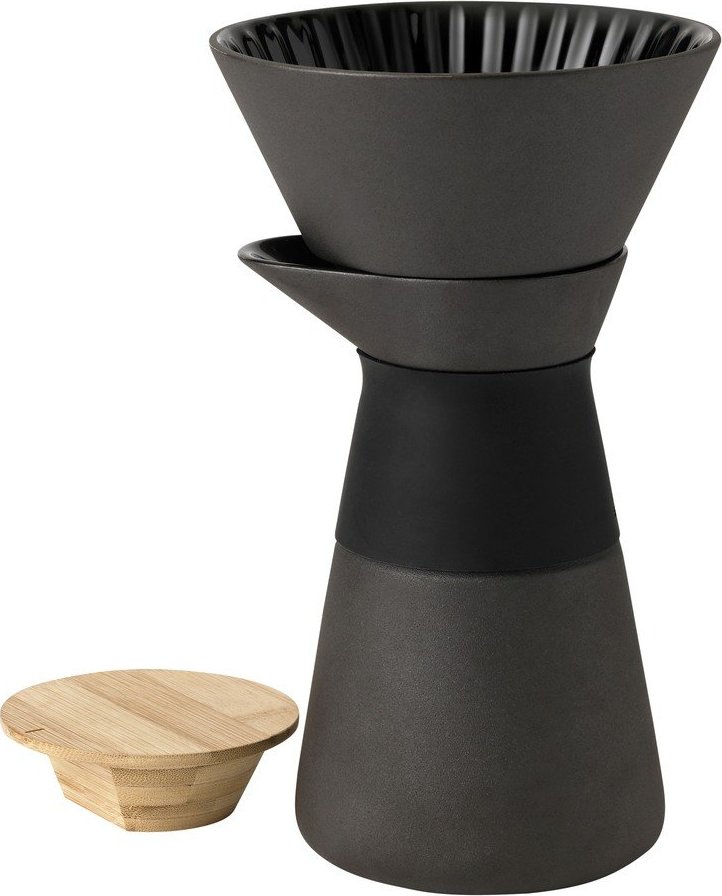 Černý kameninový set na překapávanou kávu 600 ml Theo – Stelton STELTON
