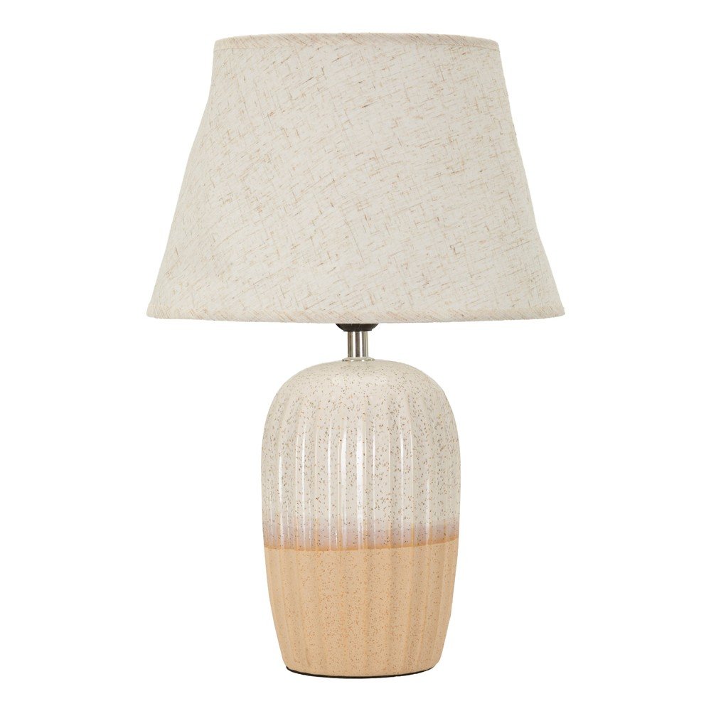 Krémová keramická stolní lampa s textilním stínidlem (výška 44 cm) Japandi – Mauro Ferretti Mauro Ferretti