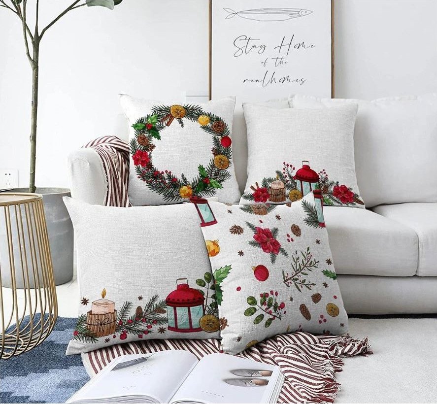 Povlaky na polštáře v sadě 4 ks s vánočním motivem 43x43 cm Merry Christmas – Mila Home Mila Home