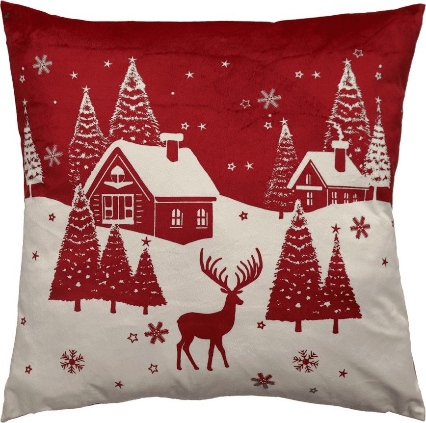 Sametový dekorační polštář s vánočním motivem 50x50 cm Valea – douceur d'intérieur Douceur d intérieur