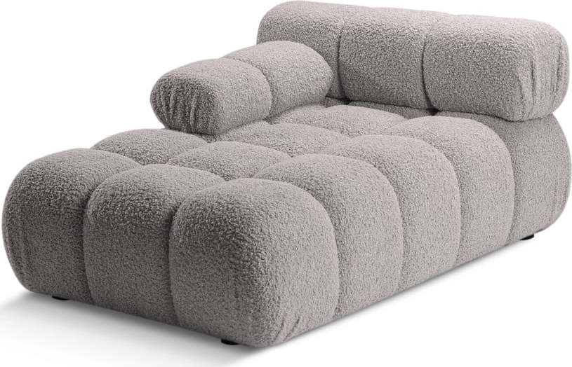 Světle šedý modul pohovky z textilie bouclé (levý roh) Bellis – Micadoni Home Micadoni