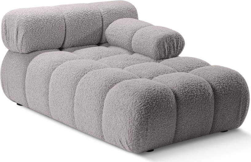 Světle šedý modul pohovky z textilie bouclé (pravý roh) Bellis – Micadoni Home Micadoni