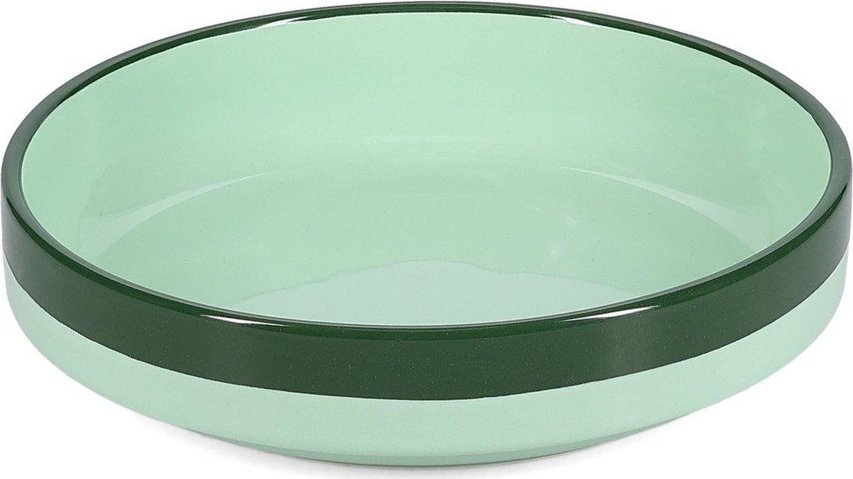 Zelený hluboký talíř z kameniny ø 21 cm Duo – ONA ONA