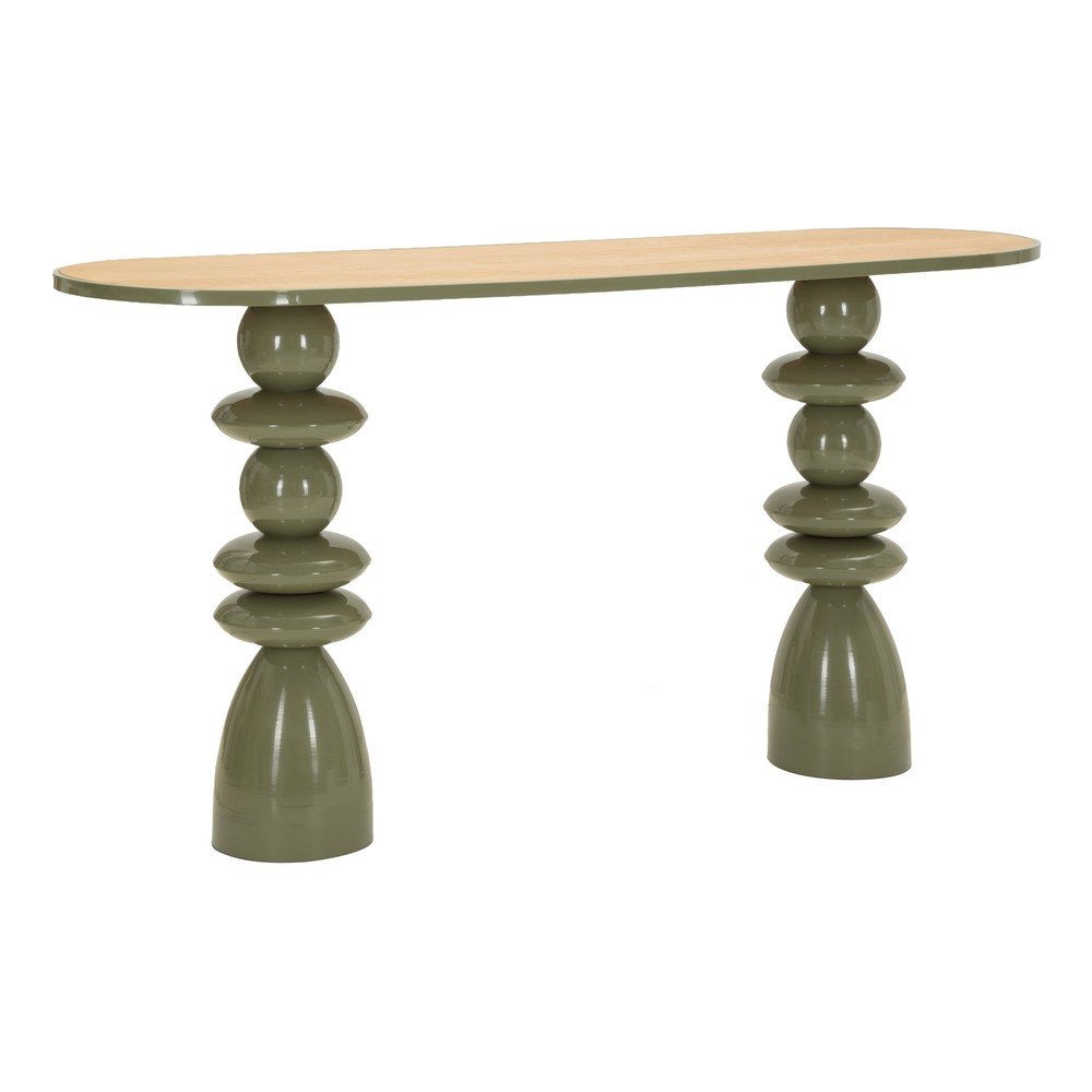 Zelený kovový konzolový stolek 45x150 cm Metal Console – Mauro Ferretti Mauro Ferretti
