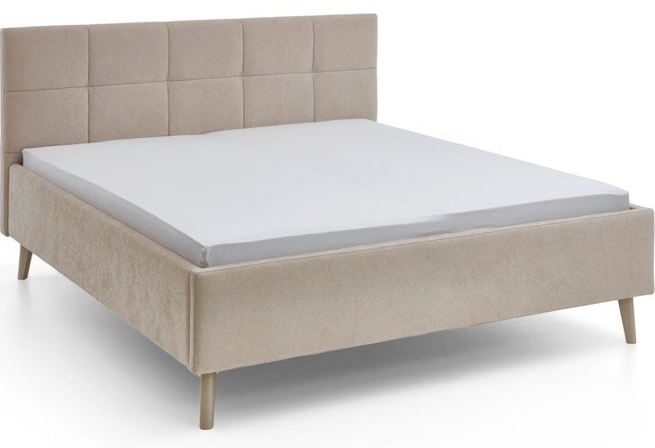 Béžová čalouněná dvoulůžková postel s úložným prostorem s roštem 180x200 cm Nova – Meise Möbel Meise Möbel