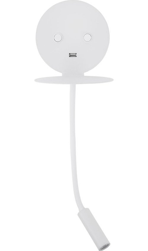 Bílé hliníkové LED nástěnné svítidlo s ohybatelnou konstrukcí/s USB portem Eclip – Nova Luce Nova Luce
