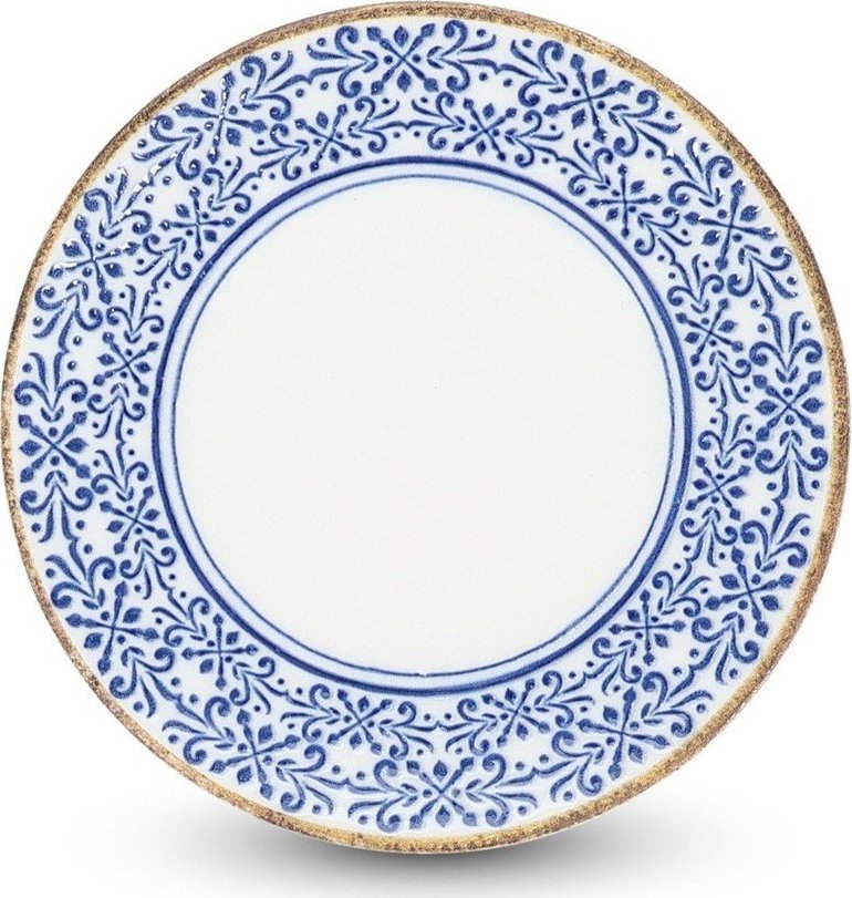 Bílý/modrý dezertní porcelánový talíř ø 16 cm Azul – BonBistro BonBistro