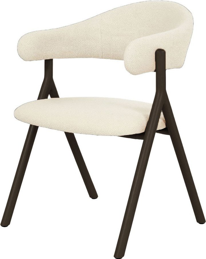 Černé/krémové čalouněné jídelní křeslo s područkami Frances – Unique Furniture Unique Furniture
