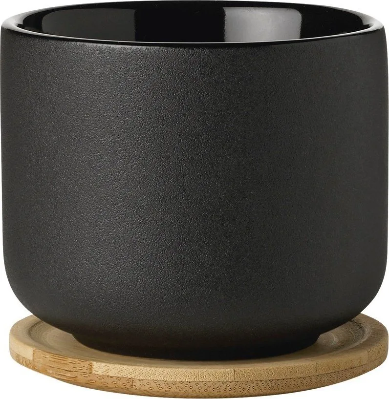 Černý kameninový šálek na cappuccino 200 ml Theo – Stelton