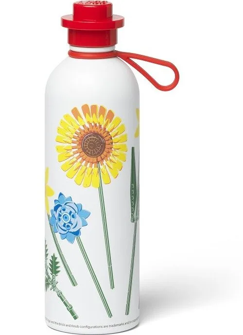 Červená/bílá kovová dětská termoska 560 ml Botanicals – LEGO®