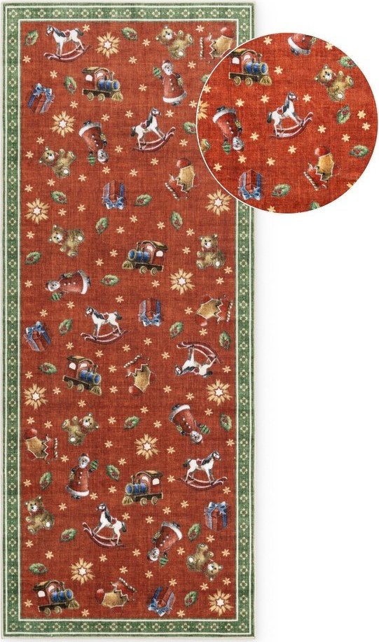 Červený/zelený běhoun s vánočním motivem 80x200 cm Toy's Delight Nostalgic Noel Red Green – Villeroy&Boch Villeroy & boch