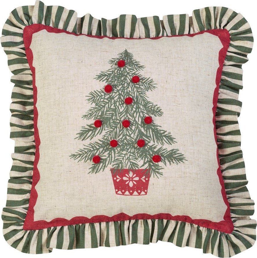 Dekorační polštář s vánočním motivem 45x45 cm Frilled Christmas Tree – Catherine Lansfield Catherine Lansfield