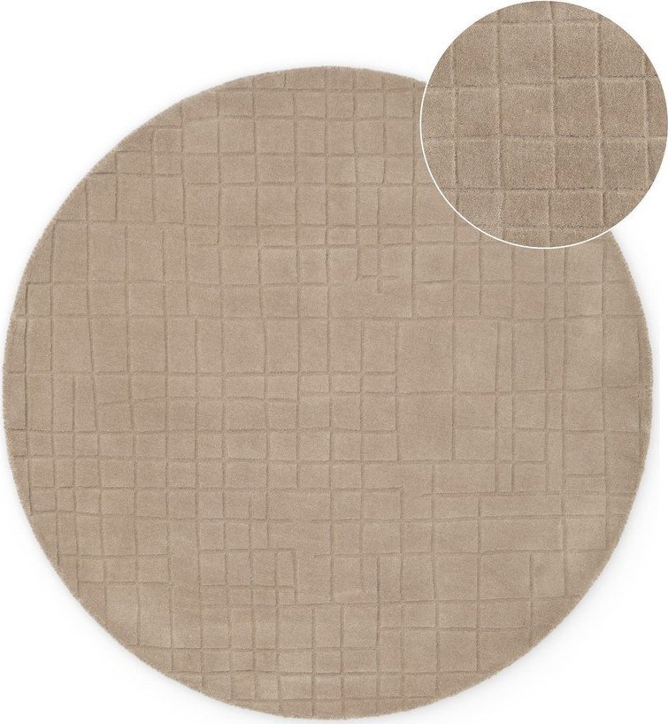 Hnědý vlněný kulatý koberec ø 160 cm Kenso – Villeroy&Boch Villeroy & boch