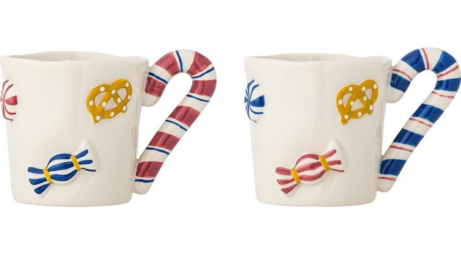 Kameninové šálky v sadě 2 ks s vánočním motivem 264 ml Candice – Bloomingville Bloomingville