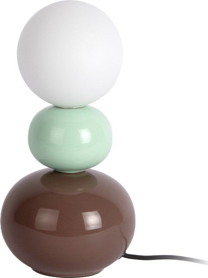 Keramická stolní lampa v mentolové barvě/hnědá (výška 26 cm) Firenze Pellet – Leitmotiv Leitmotiv