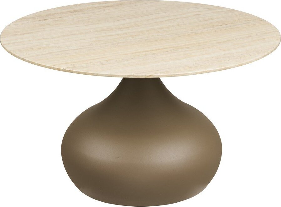 Khaki kulatý konferenční stolek se skleněnou deskou ø 70 cm Pienza – House Nordic House Nordic