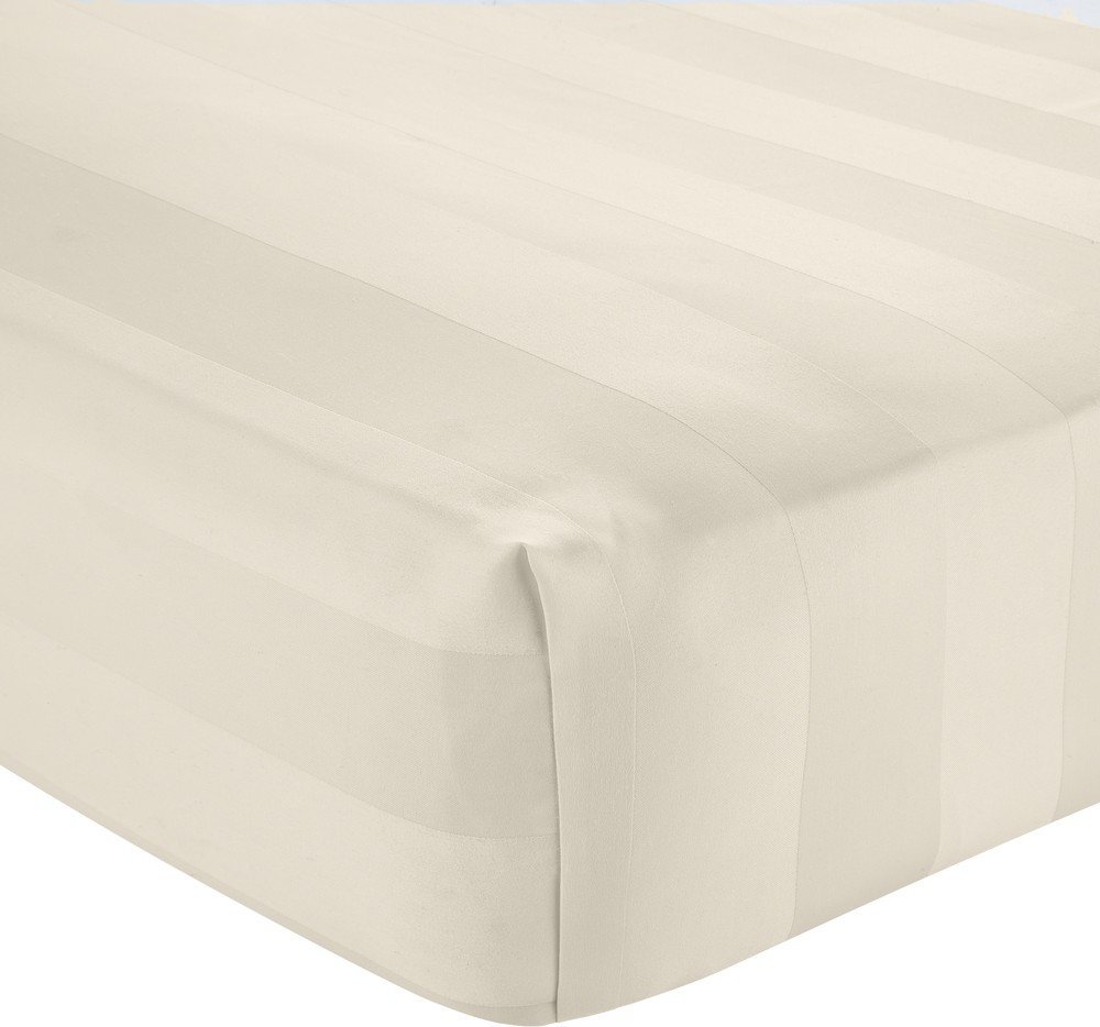 Krémové napínací saténové prostěradlo 90x190 cm So Soft Satin Stripe – Catherine Lansfield Catherine Lansfield