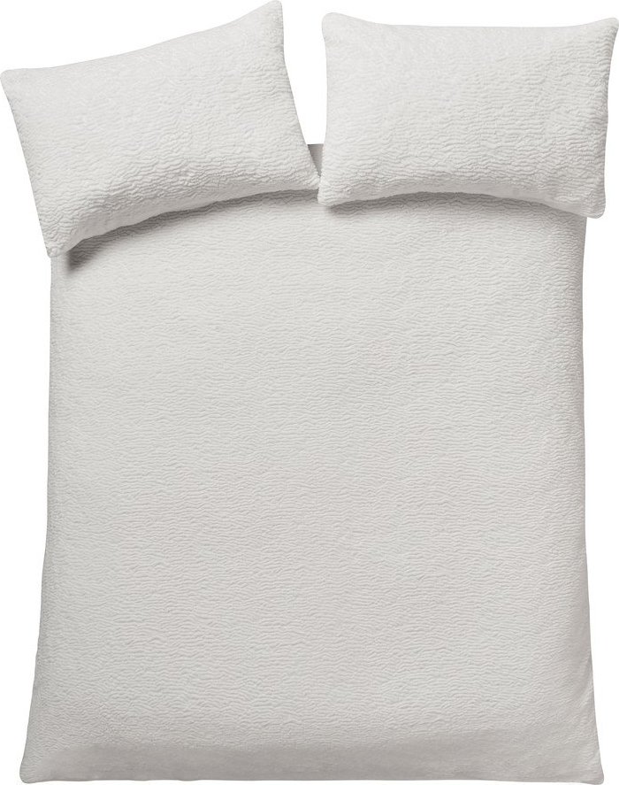 Krémové povlečení na dvoulůžko 200x200 cm Textured Wave Faux Fur – Catherine Lansfield Catherine Lansfield