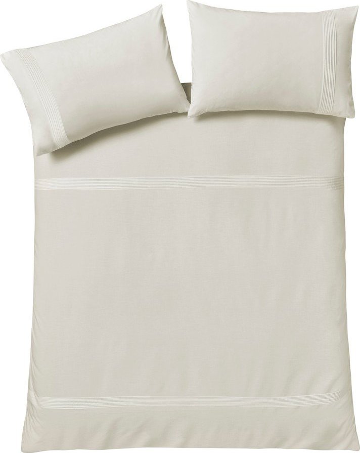 Krémové povlečení na jednolůžko 135x200 cm Pintuck Easy Iron Percale – Catherine Lansfield Catherine Lansfield