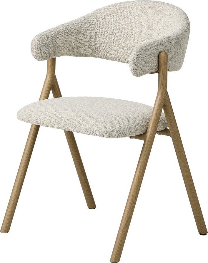 Krémové/v přírodní barvě čalouněné jídelní křeslo s područkami Frances – Unique Furniture Unique Furniture