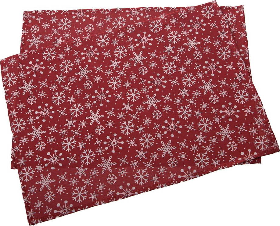 Látková prostírání v sadě 2 ks s vánočním motivem 32x45 cm Flakes – Dakls Dakls