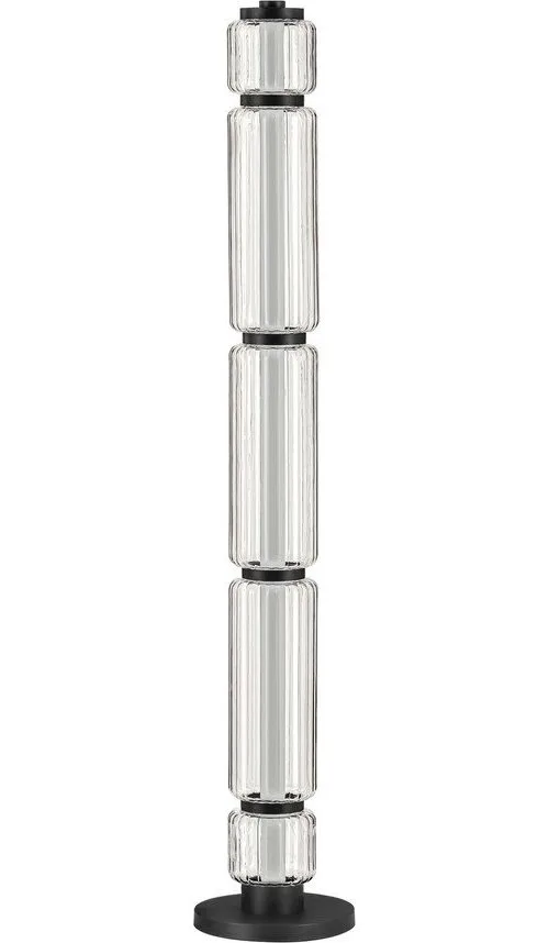 Matně černá skleněná LED stojací lampa (výška 123 cm) Liesa – Nova Luce