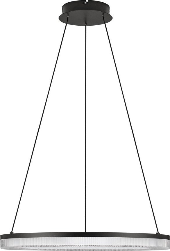 Matně černé hliníkové LED stmívatelné závěsné svítidlo se stínidlem z akrylového skla ø 60 cm Lonela – Nova Luce Nova Luce