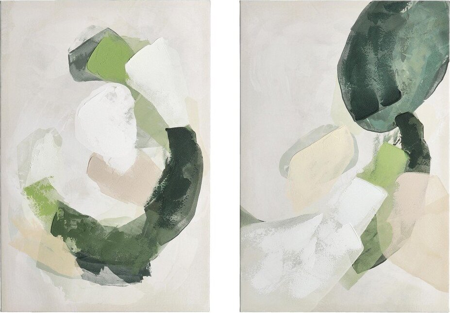 Obrazy v sadě 2 ks s ručně malovanými prvky s rámem/na plátně 60x90 cm Crown – Bizzotto Bizzotto