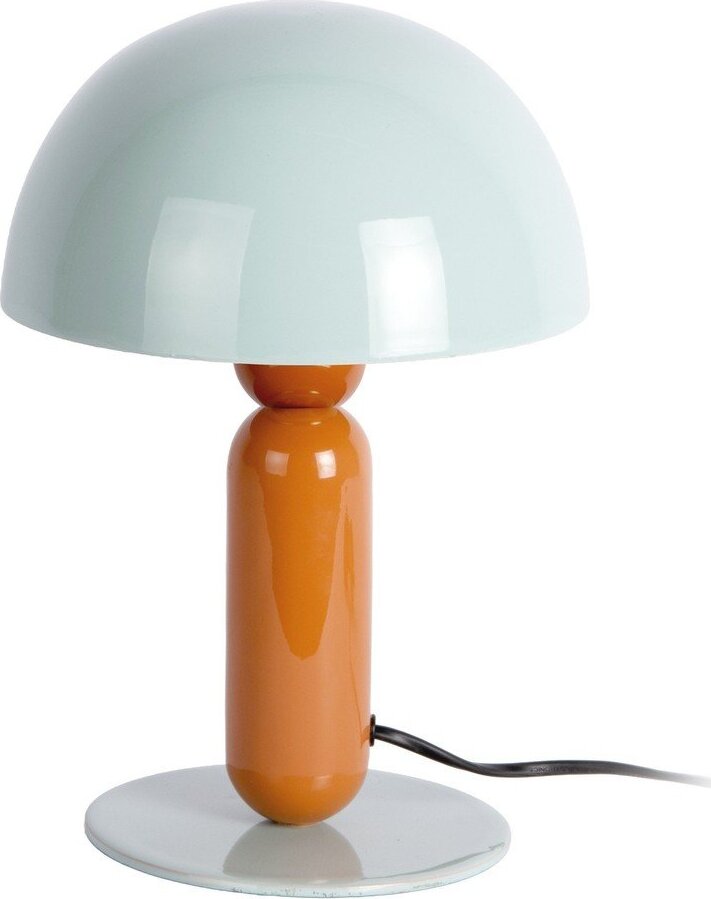 Oranžová/šedomodrá kovová stolní lampa (výška 30 cm) Firenze round – Leitmotiv Leitmotiv