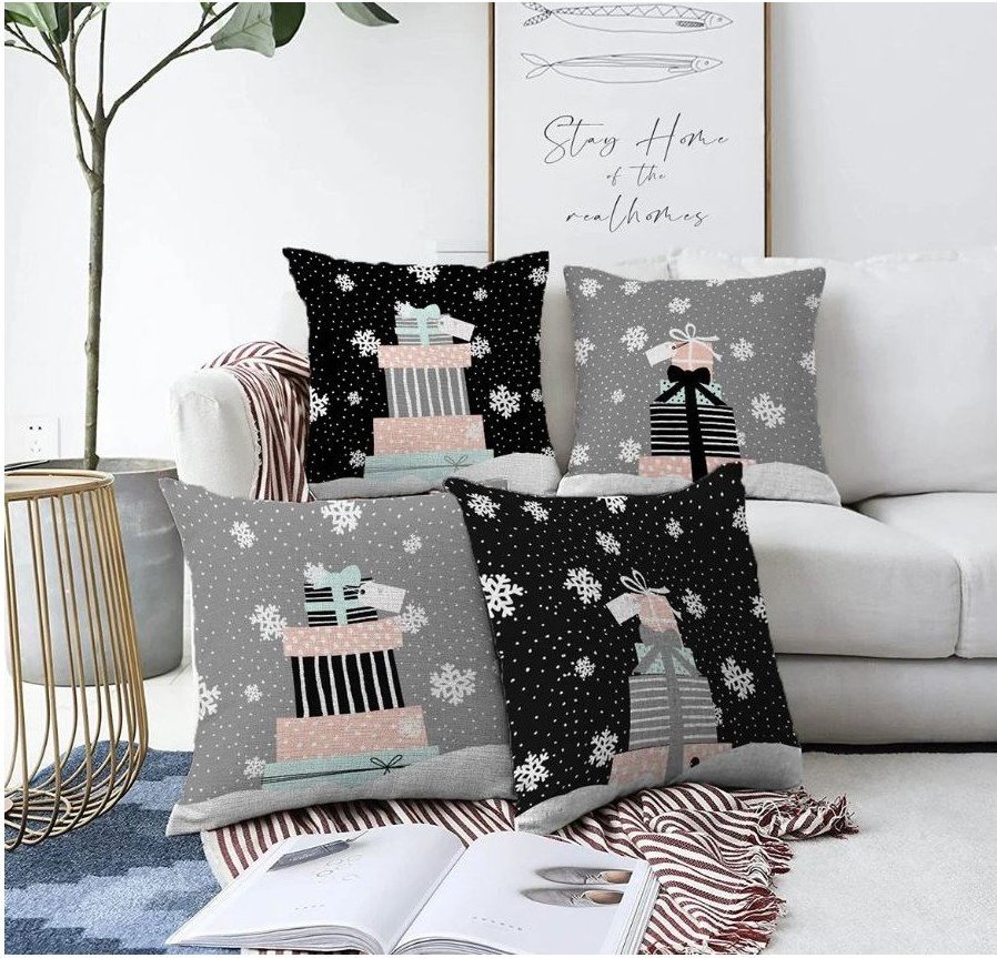 Povlaky na polštáře v sadě 4 ks s vánočním motivem 43x43 cm Merry Christmas – Mila Home Mila Home