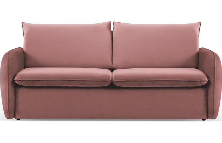Růžová sametová rozkládací pohovka 214 cm Vienna – Cosmopolitan Design Cosmopolitan design