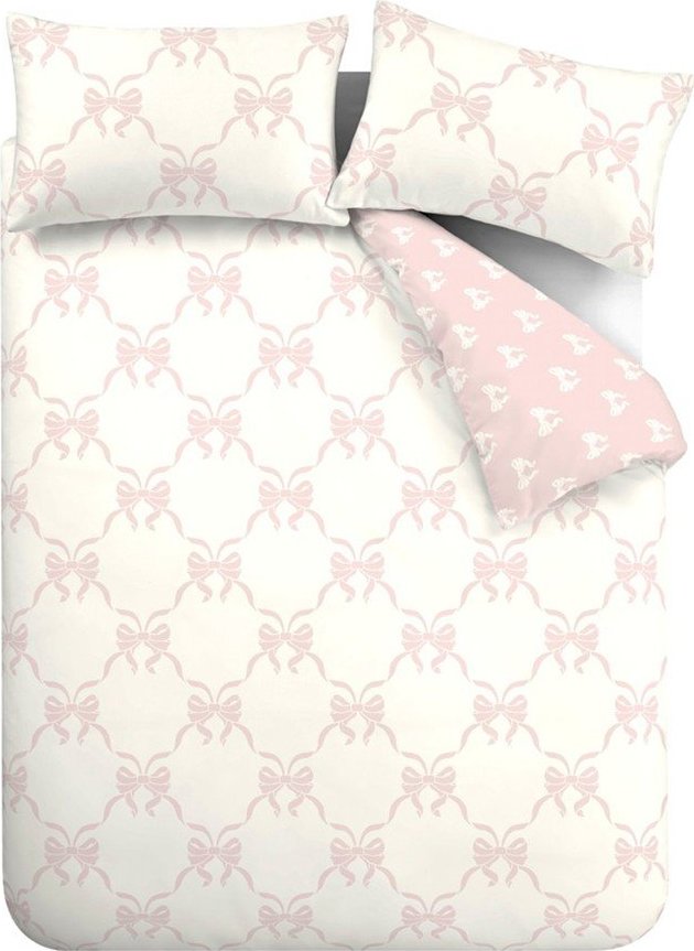 Růžové povlečení na dvoulůžko 200x200 cm Pretty Bows – Catherine Lansfield Catherine Lansfield