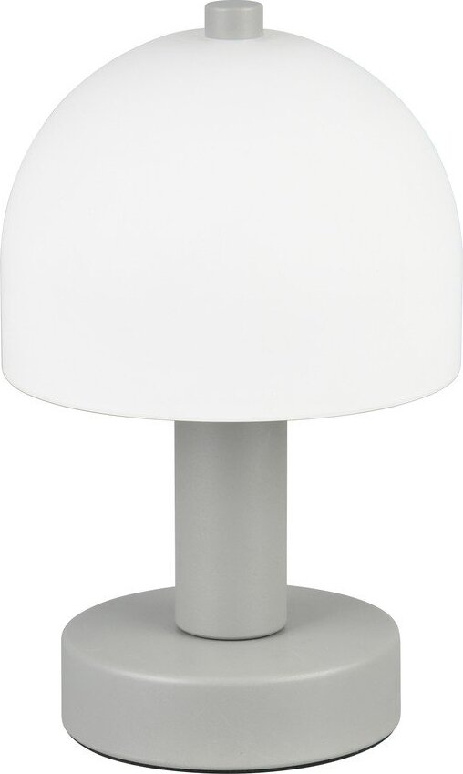 Šedá stolní lampa se skleněným stínidlem (výška 19 cm) Glenn – Reality Reality