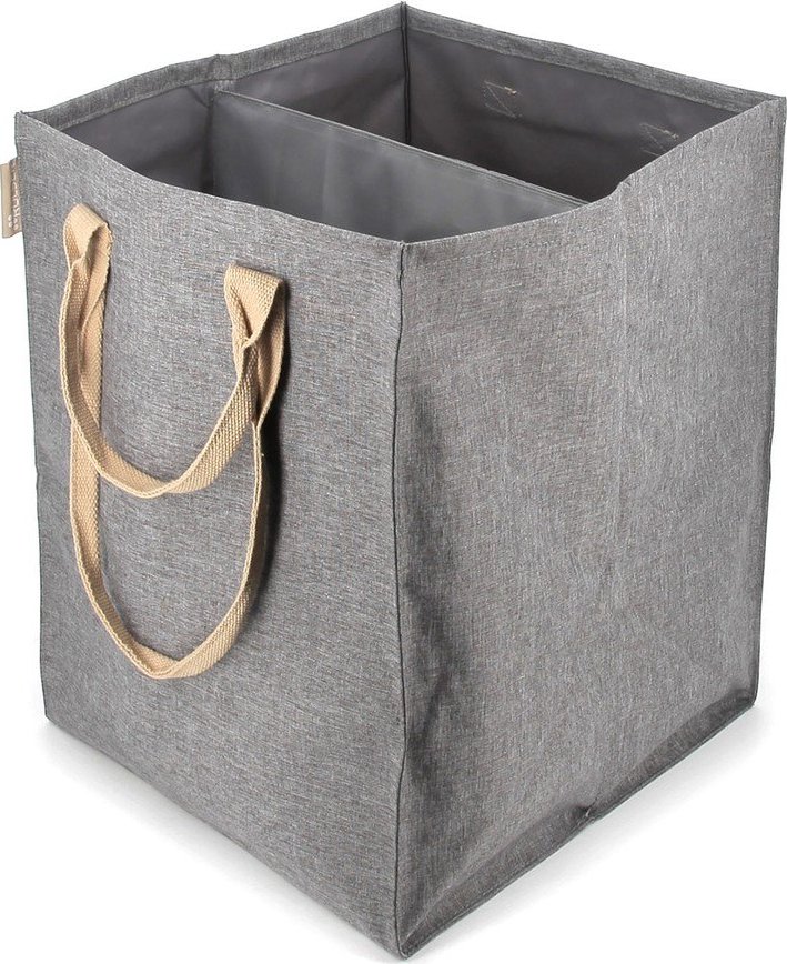 Šedý látkový koš na prádlo 71 l Laundry Hub Tweed duplo – Rolser Rolser