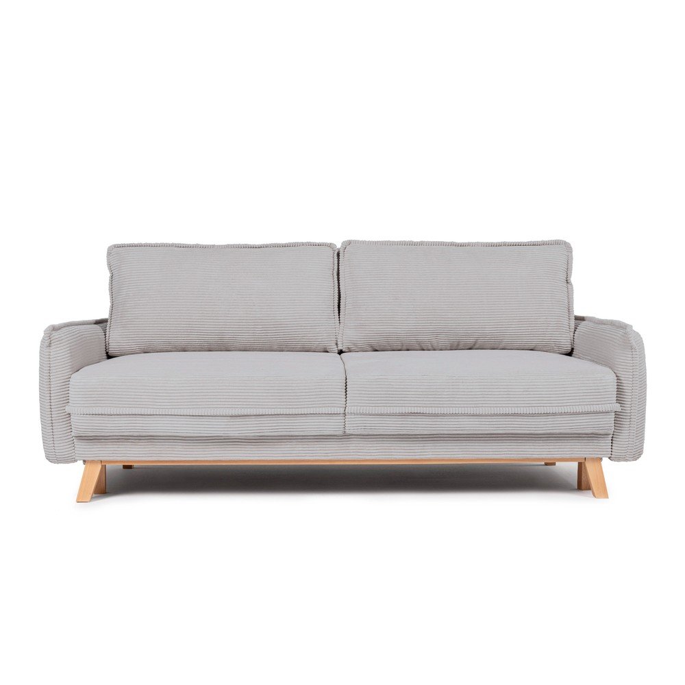 Světle šedá manšestrová rozkládací/s úložným prostorem pohovka 218 cm Tori – Bonami Selection Bonami Selection