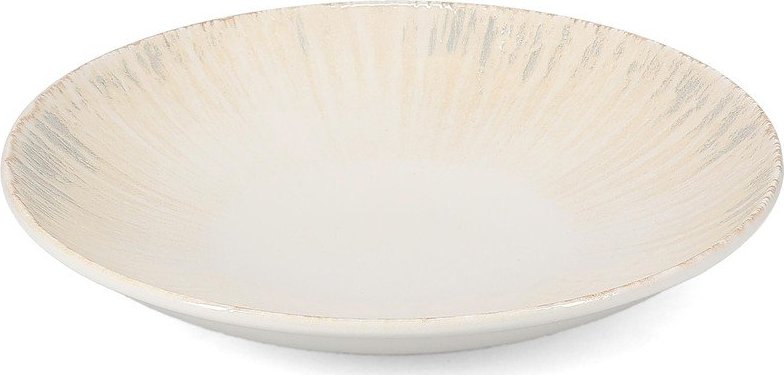 Světle šedý hluboký porcelánový talíř ø 25