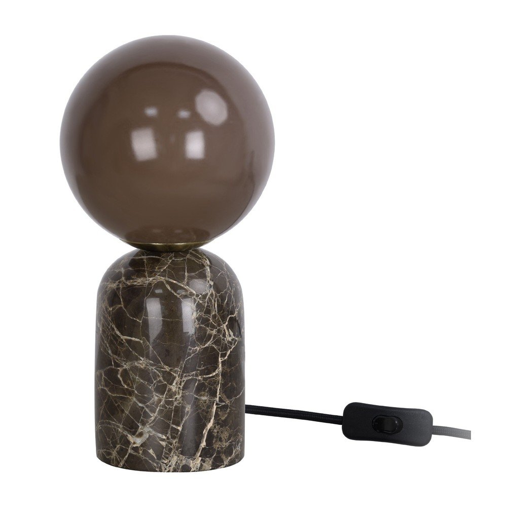 Tmavě hnědá mramorová stolní lampa (výška 20 cm) Lazio Sphere – Leitmotiv Leitmotiv