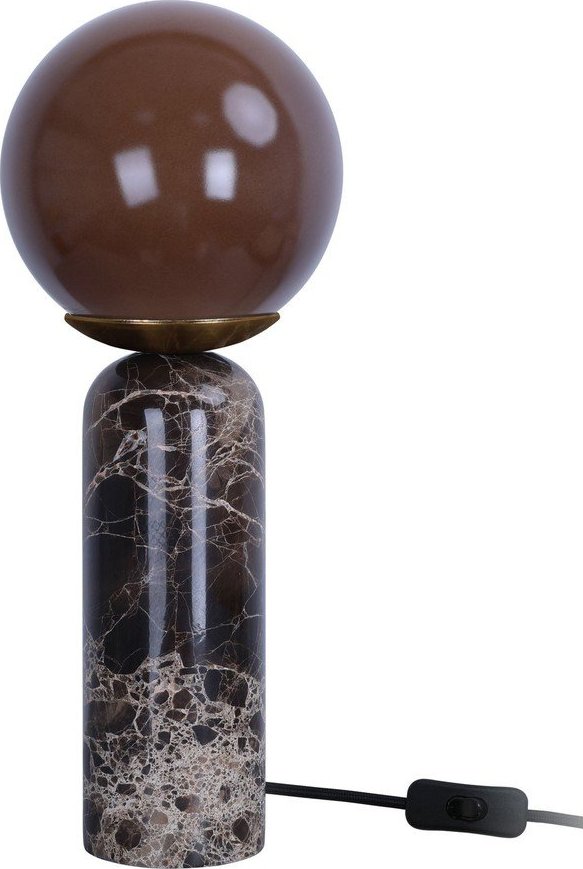 Tmavě hnědá mramorová stolní lampa (výška 38 cm) Lazio Sphere – Leitmotiv Leitmotiv