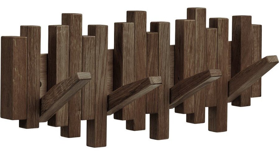 Tmavě hnědý nástěnný věšák z dubového dřeva 40 cm Caltra – House Nordic House Nordic